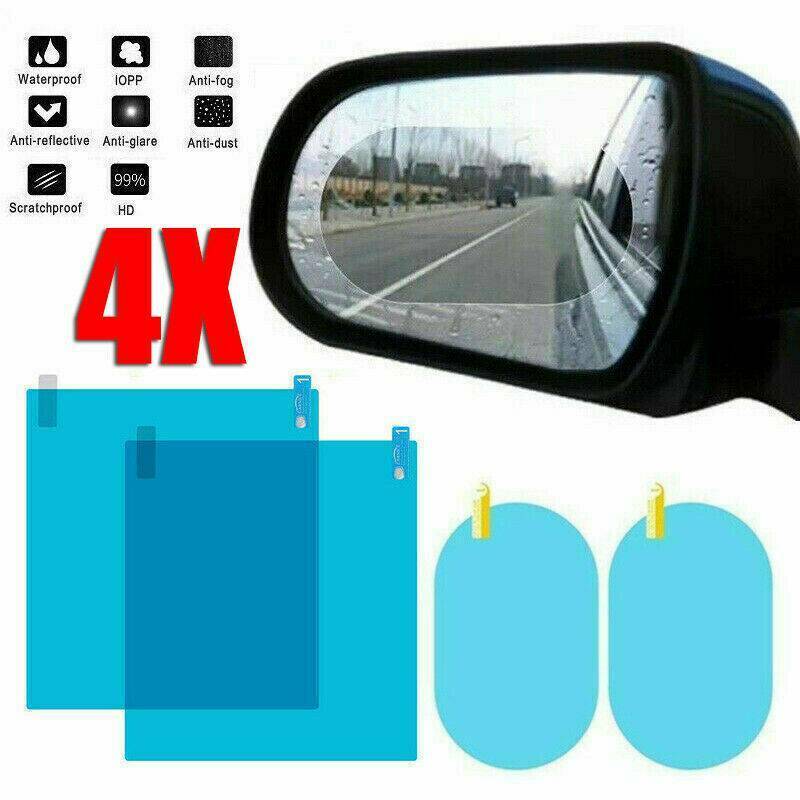 4*Car Rearview Mirror Glass Film Waterproof Anti-Fog Rain-Proof Window Membrane&