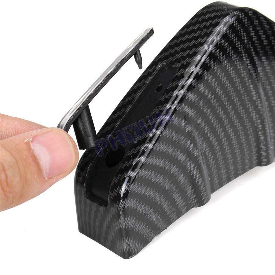 4pcs Red Carbon Fiber Look Car Rear Body Bumper Lip Diffuser Shark Fin Universal