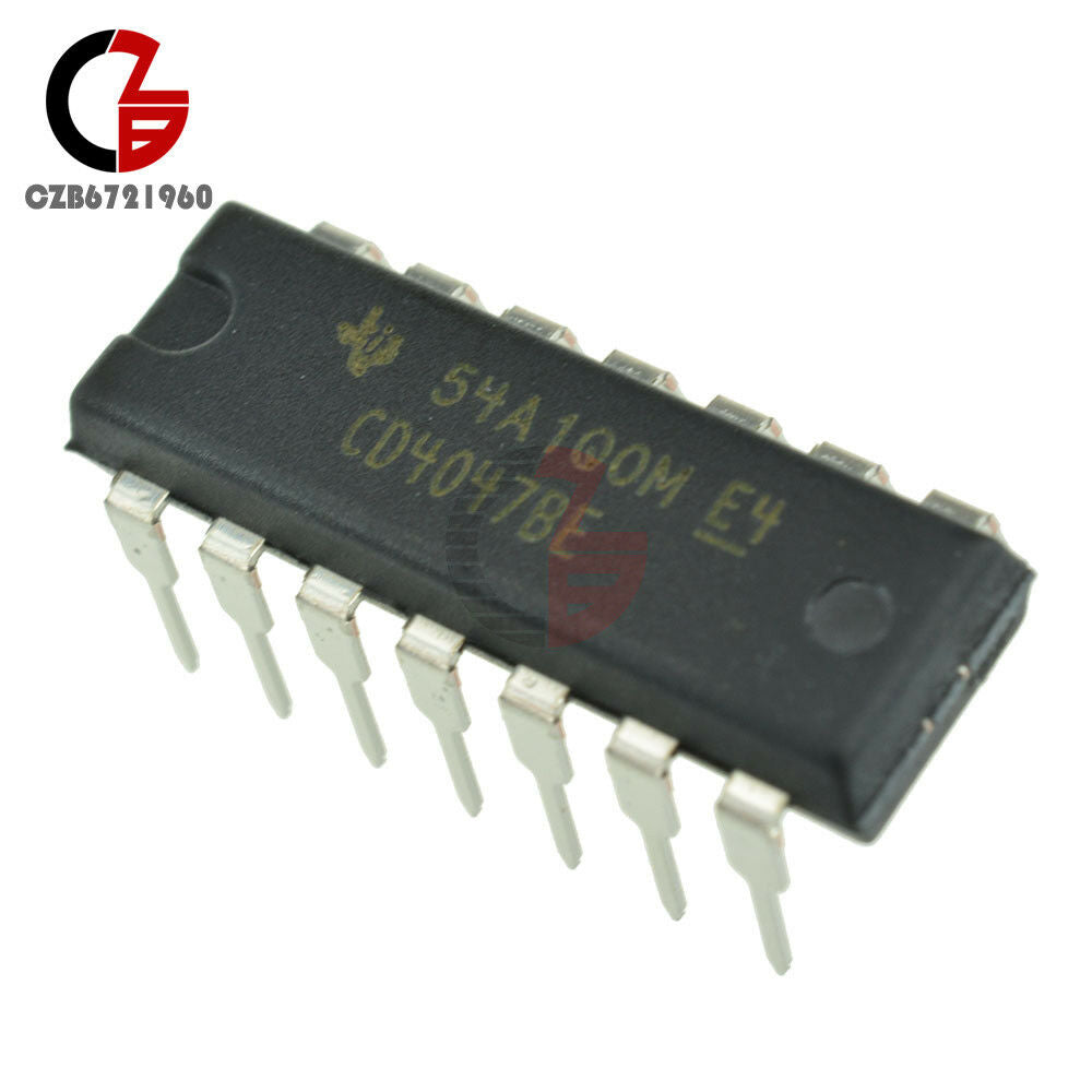 10Pcs CD4047 CD4047BE CMOS Monostable Multivibrators DIP 14 DIP-14 TI IC
