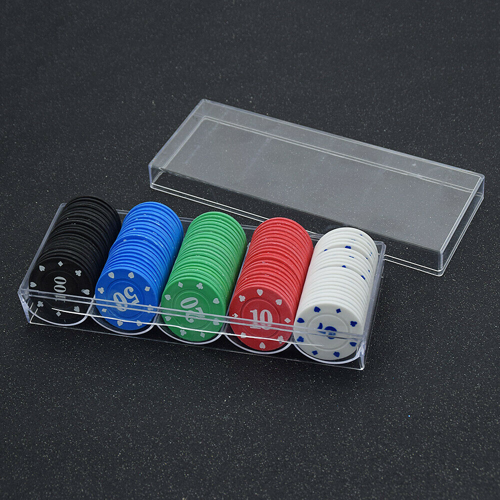 100Pcs Poker Chips Monte Carlo 4 Gram Choice of 5 Denominations Game Baccarat