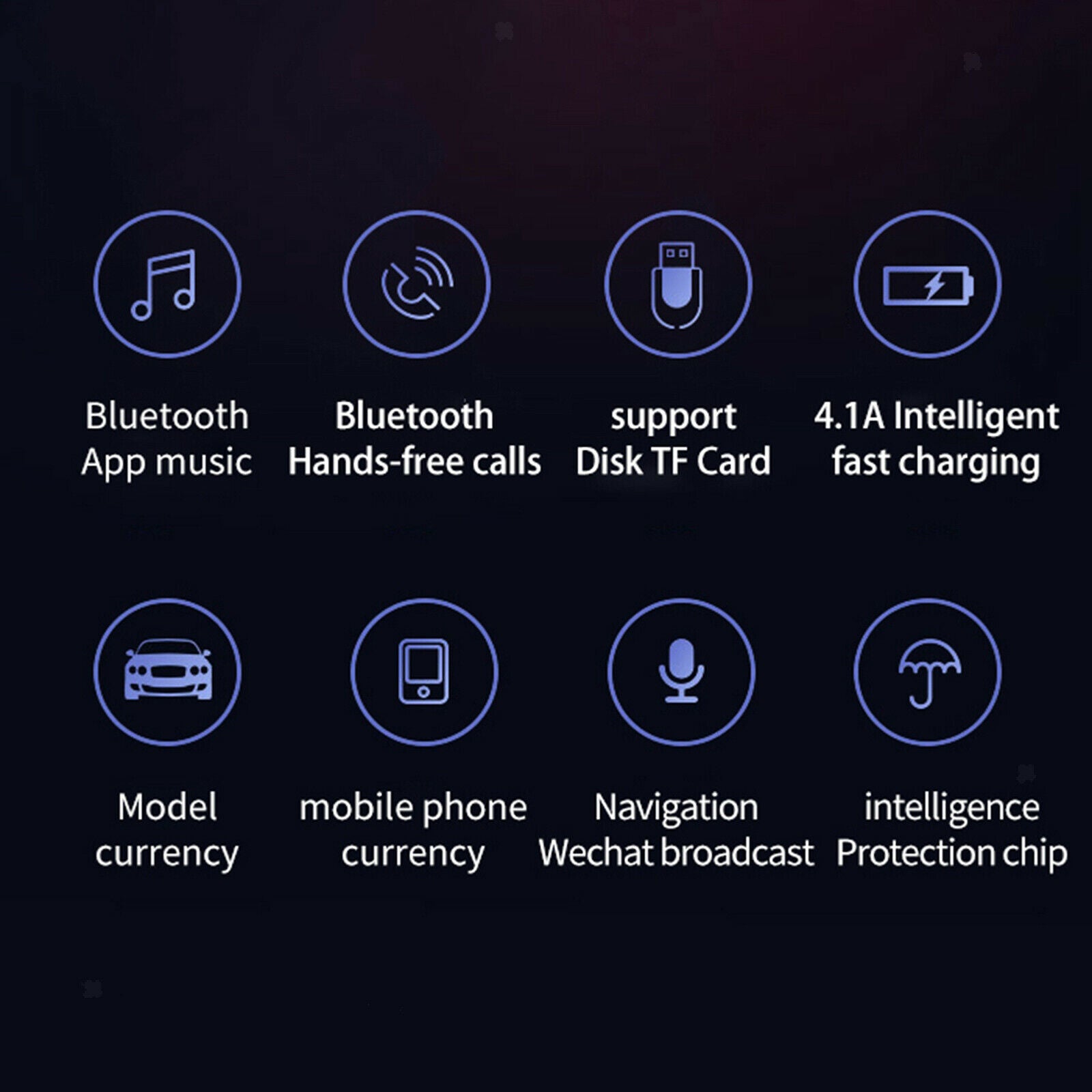 Auto Car Wireless Bluetooth V5.0 FM Transmitter Quick Charge 2 USB Ports