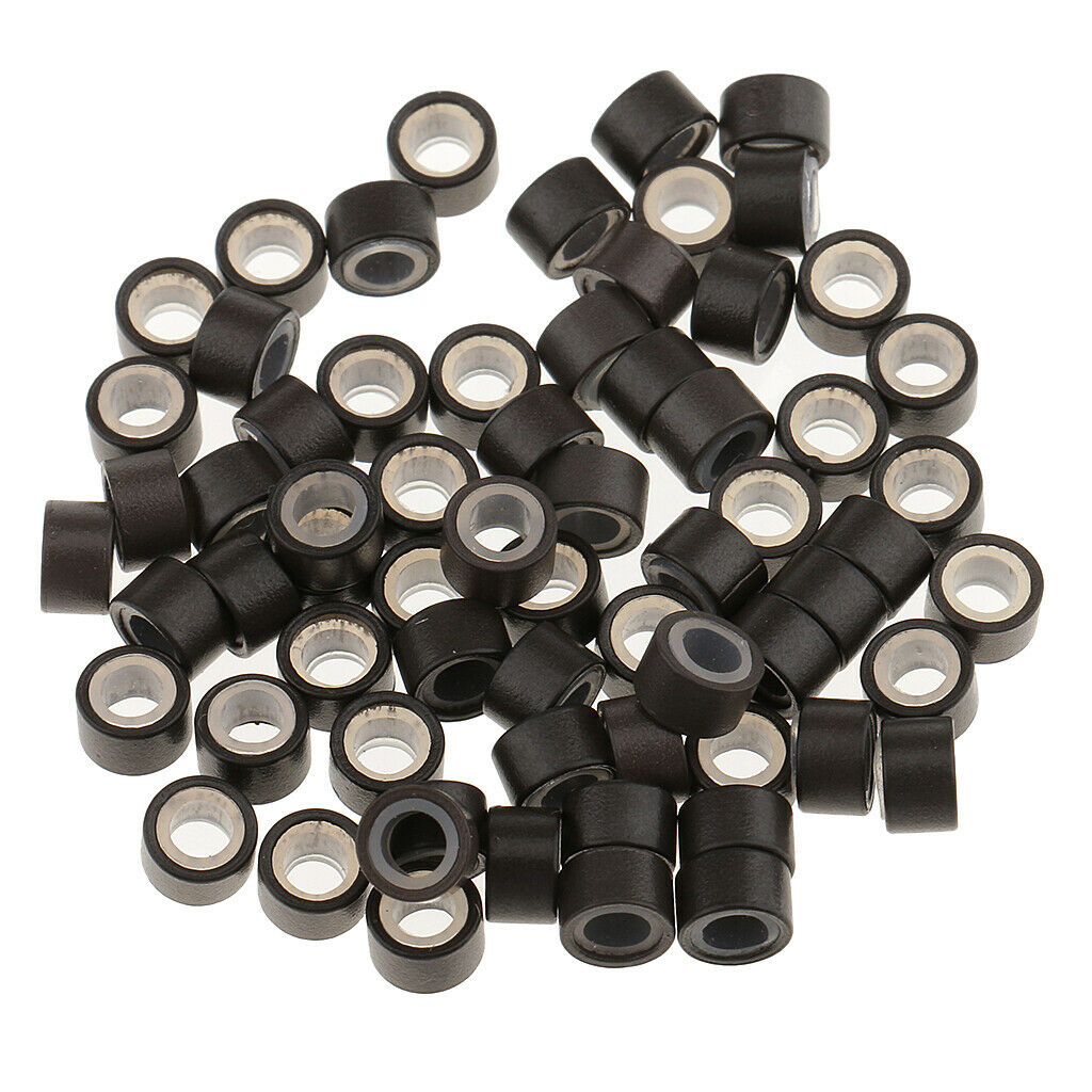 2000Pieces Tube Beads Micro Link Rings Lined for Hair Extensions Brown&Black
