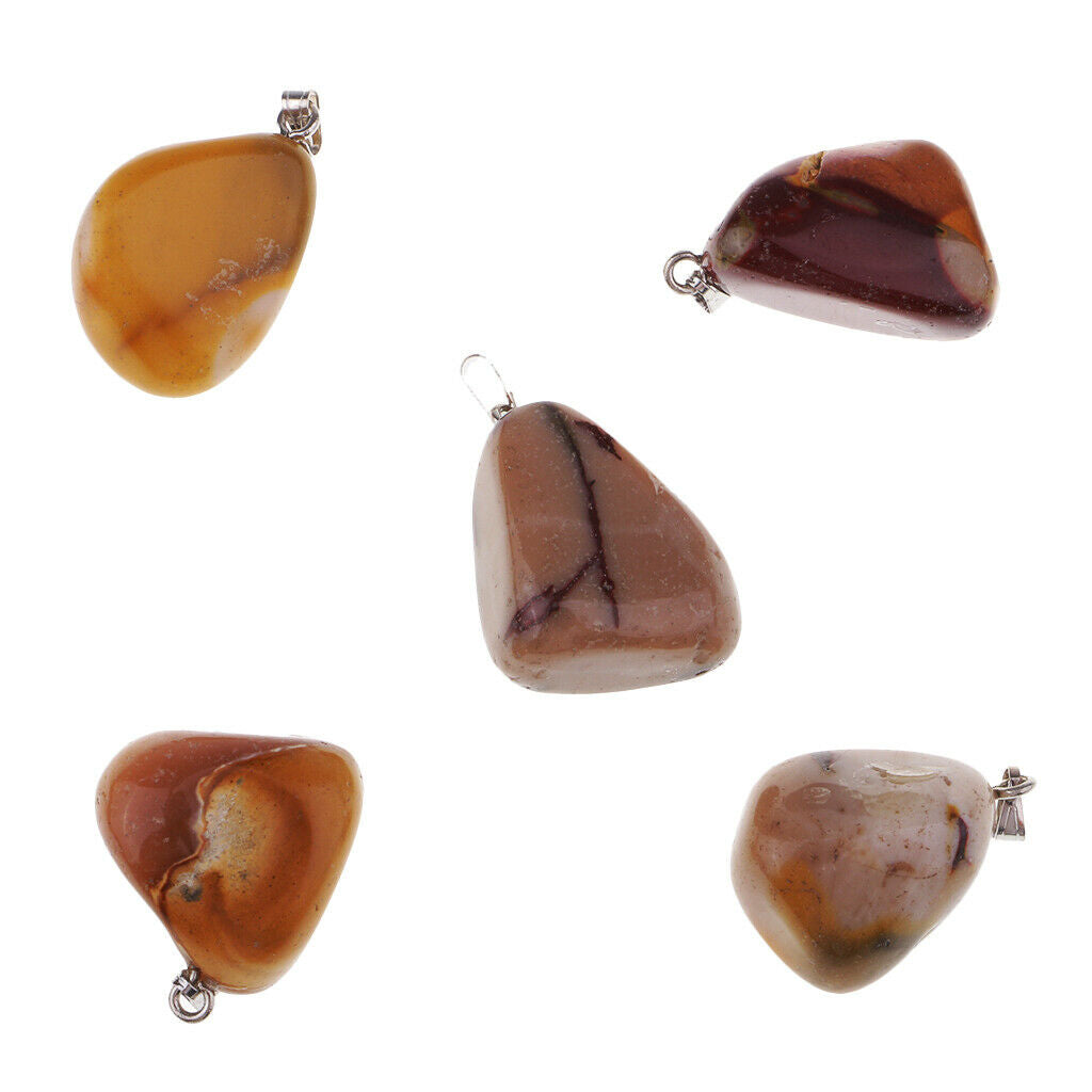 Mineral Polished Stone Pendant Necklace Jewelry Making DIY Unique Yellow