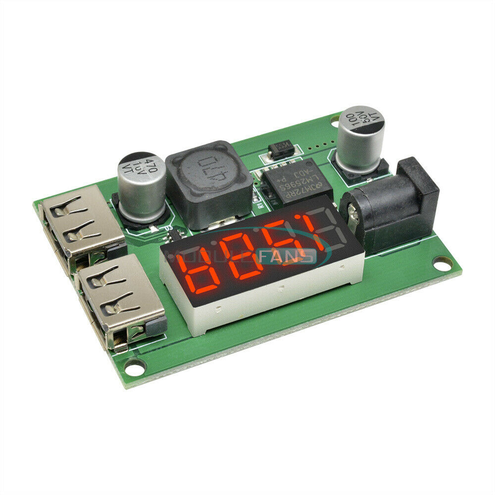 12V/24V/36V to 5V 3A Dual USB DC-DC Step Down Buck Converter Voltmeter