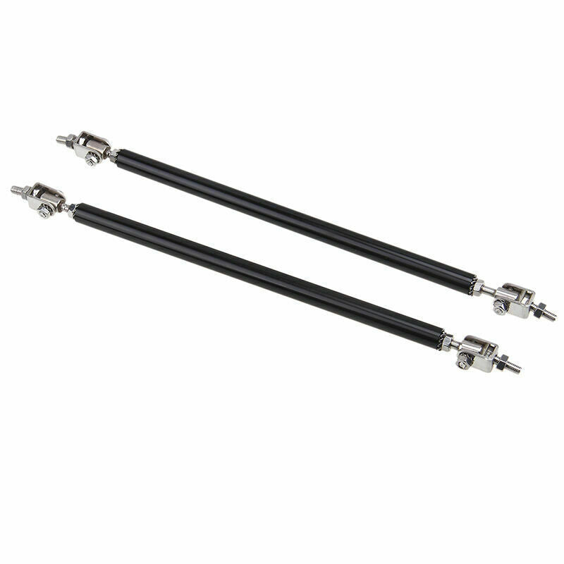 2x Adjustable Bumper Lip Bar Splitter Strut Rod Tie Support Fit Dodge 20CM Black