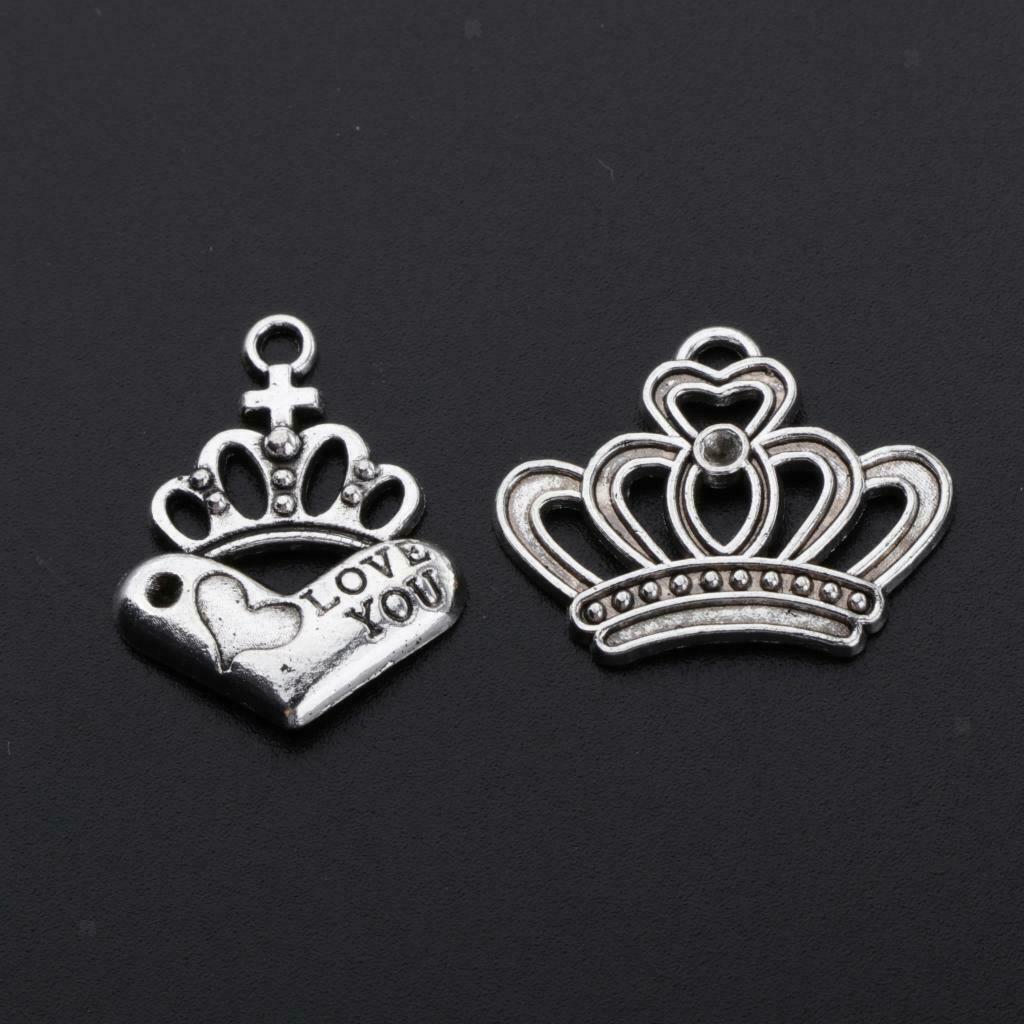 17pcs Pendants DIY Jewelry Chain Necklace Hanging Decor Crown Shape Hanging
