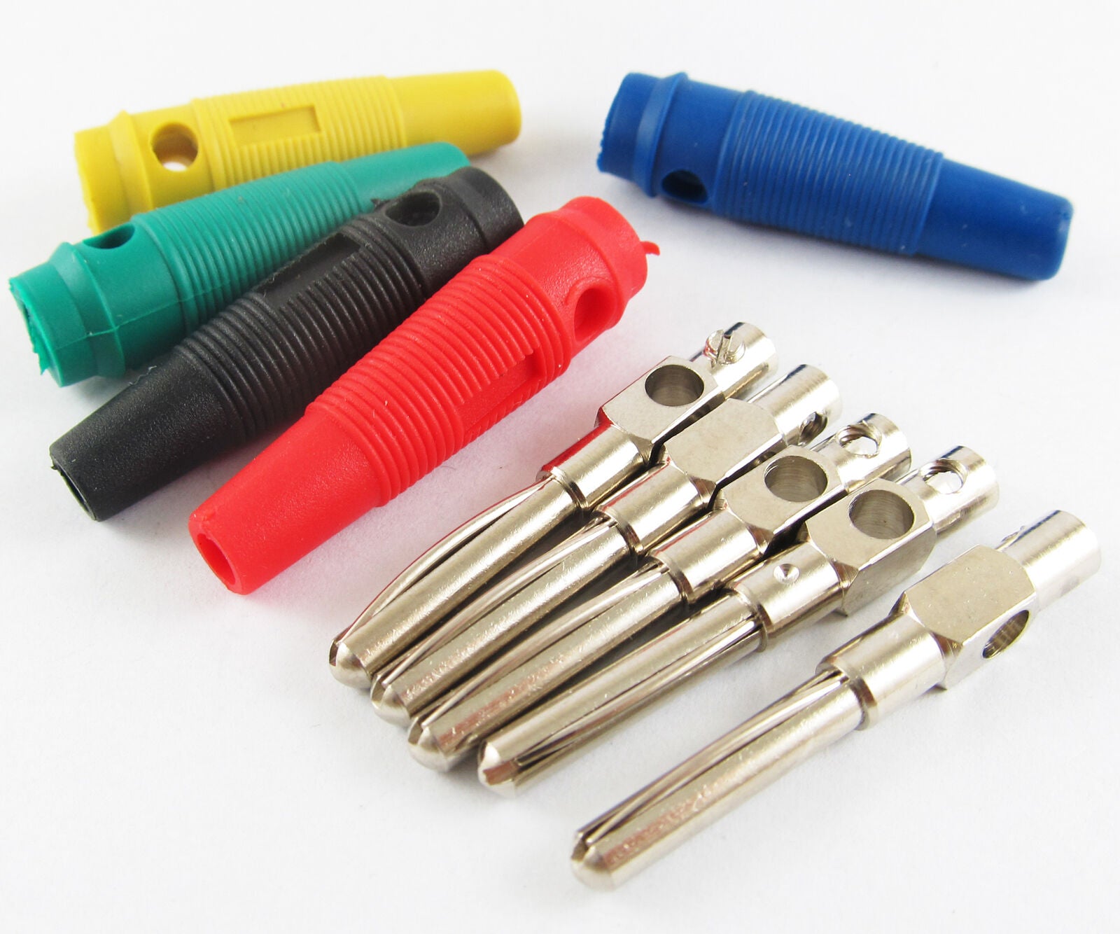 4sets 5 colors 4mm High quality Free Solder Brass Banana Plug Test Adapter