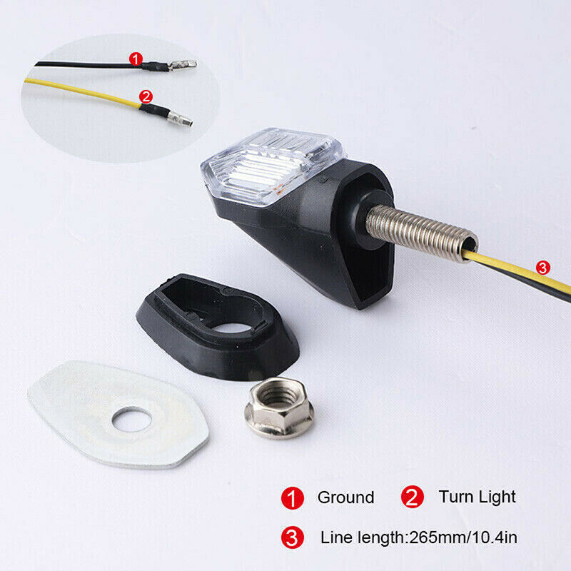 2x Universal Motorcycle 1LED Amber Turn Bike Signal Indicators Blinker Li.l8
