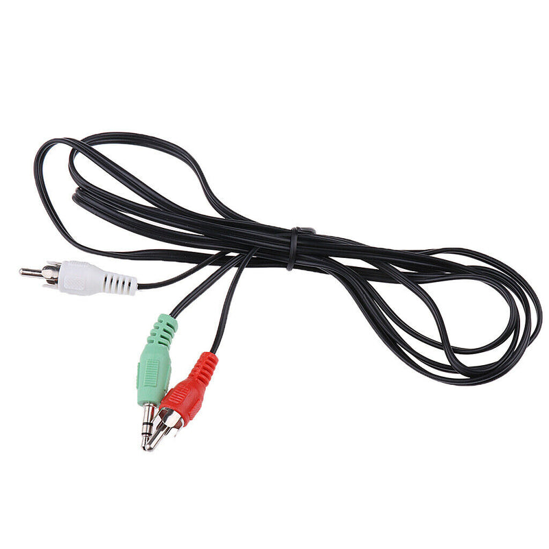 2x 3.5mm 1/8" Plug Male to 2 RCA Male Stereo Audio Splitter Cable Adapter 4.3FT