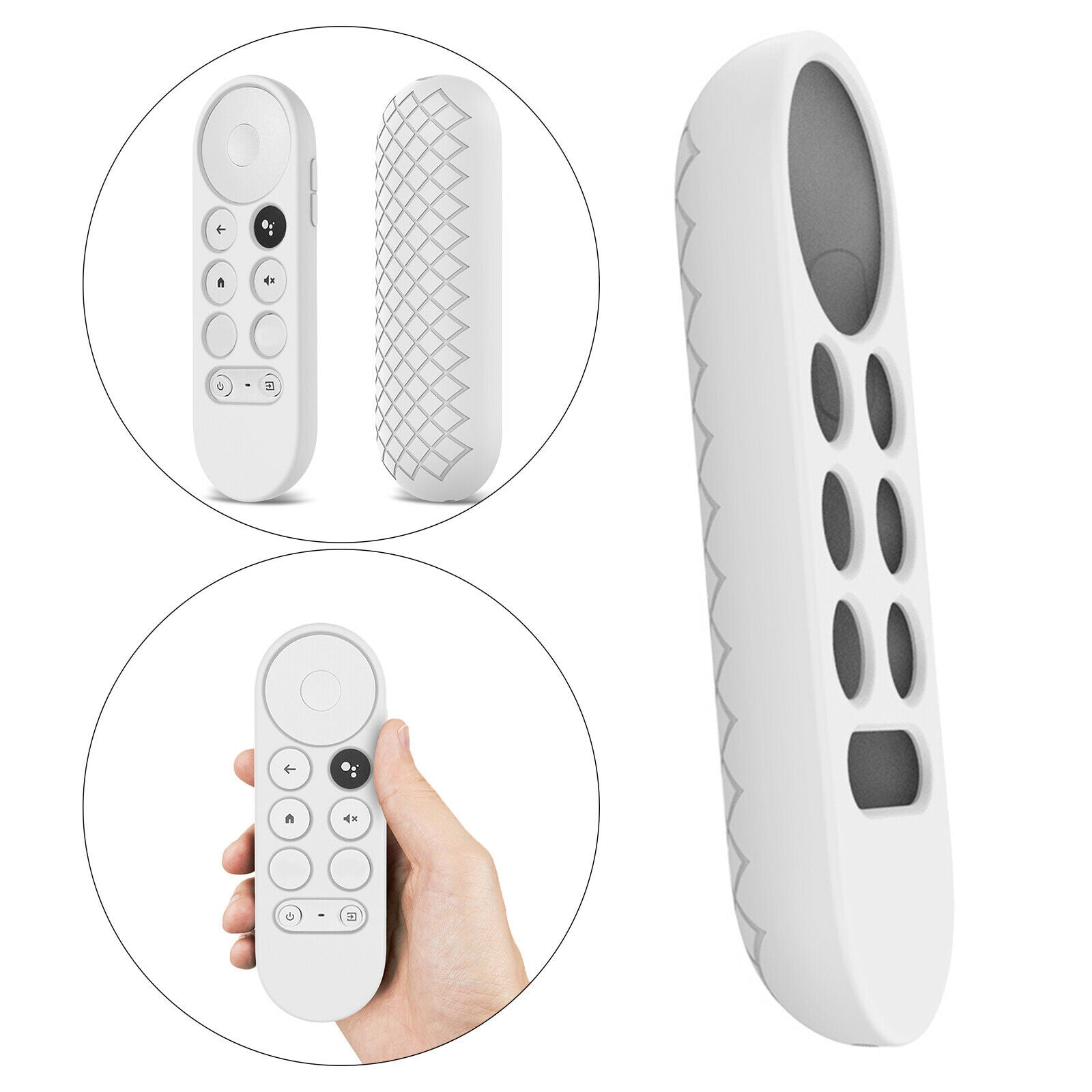 Silicone Protective Case Remote Cover for Google 2020 Voice Remote White
