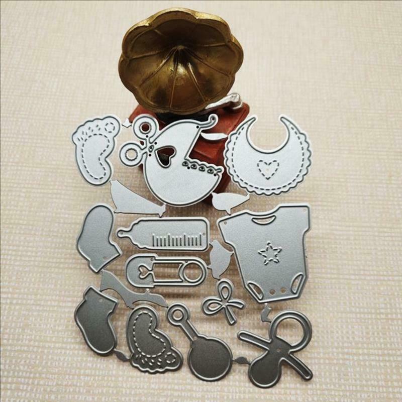 Baby Bottle Bib Metal Cutting Dies Stencil DIY Scrapbooking Album Paper Template