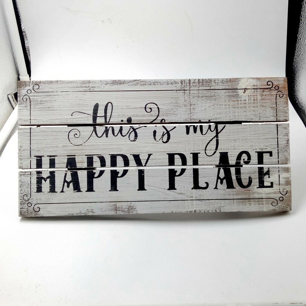 "this is my HAPPY PLACE" Party Sign Wooden Plaque Home Decoration Wood Craft
