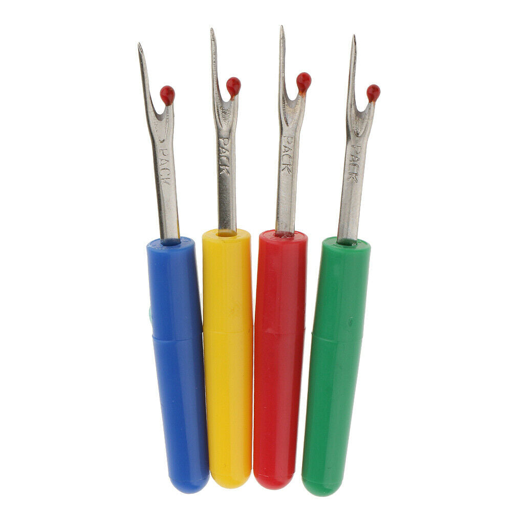 4 Pieces Assorted Steel Seam Ripper Sewing Tool Stitch Thread Unpicker Button