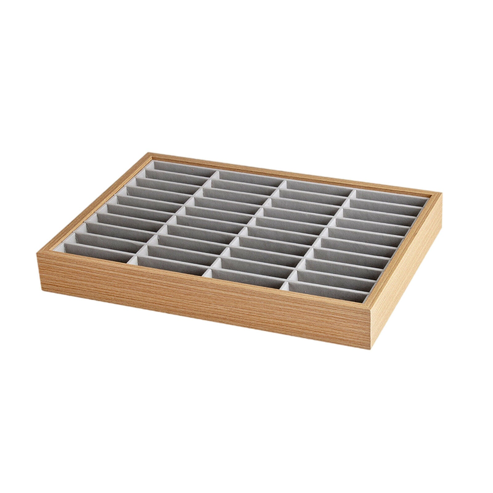40 Grids Bangle Bracelet Display Tray Wooden Velvet Showcase Organiser