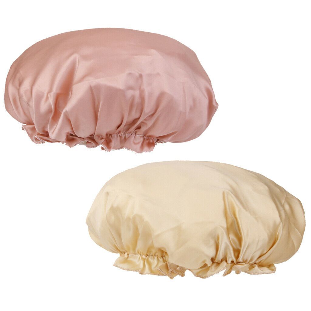 2 Pieces Of Natural Silk Sleeping Night Hat Headgear Bonnet Hat