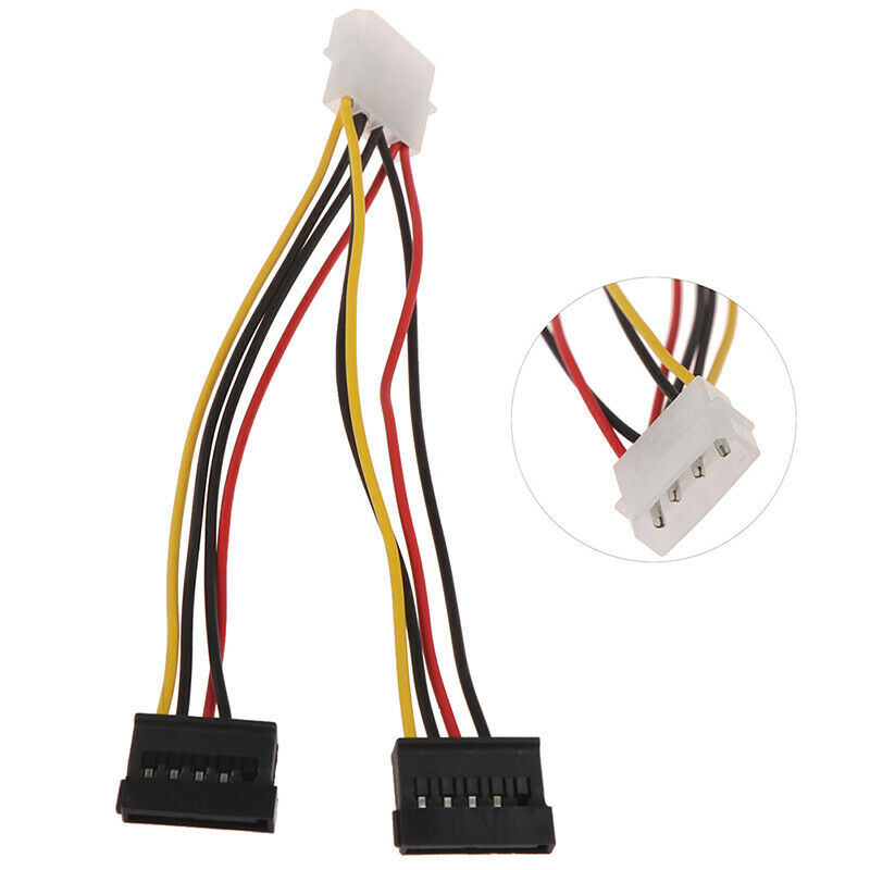 4Pin IDE Molex to 2 Serial ATA SATA Y Splitter Hard Drive Power Supply Ca.DD