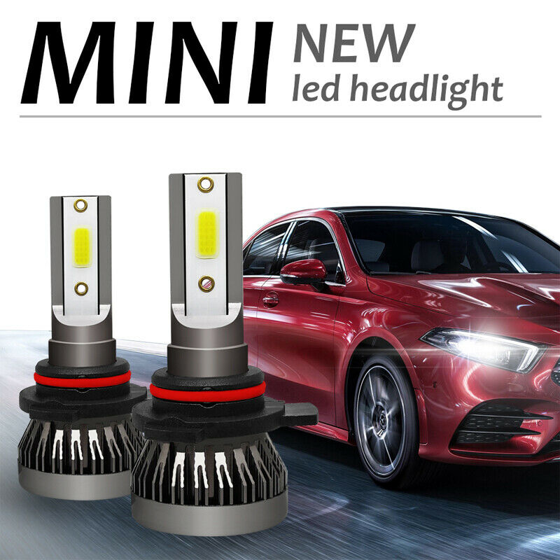 2PCS 9012 LED Car Headlight Bulbs High / Low Beam Kit 80W 6000K White Waterproof