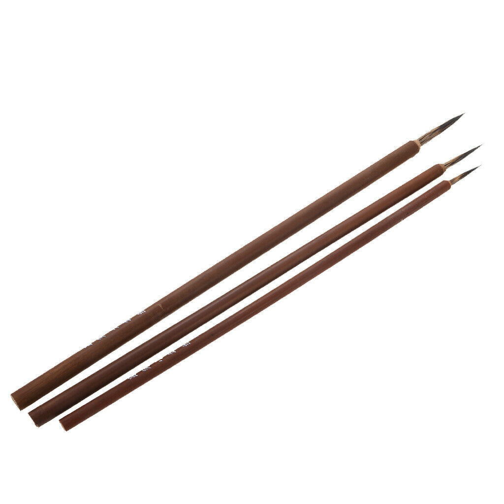3 Pcs Rat Whisker Brushes Painting Brush Line Drawing Pen In Assorted Sizes