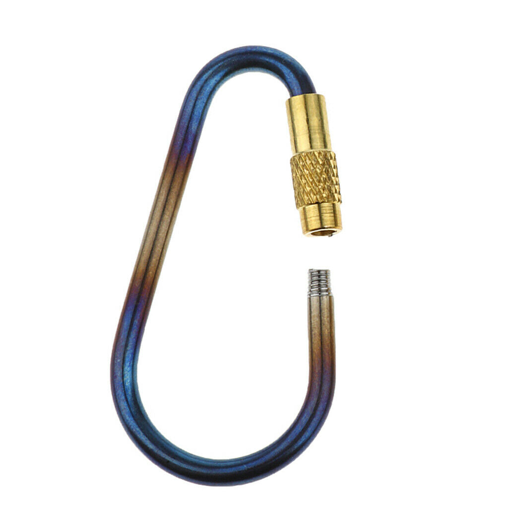 Outdoor Camping Mini Screw Locking Titanium Carabiner Keychain Clip Hooks