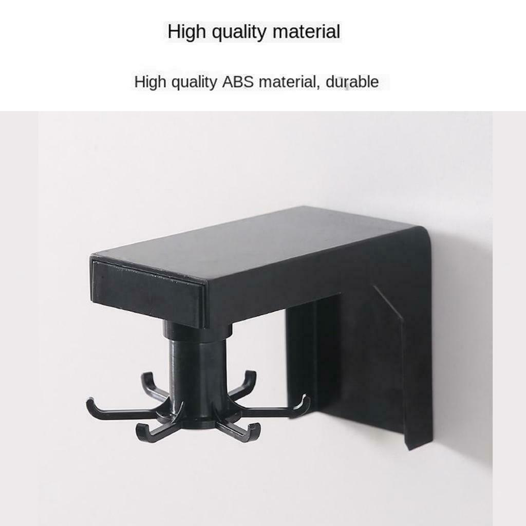 Rotating Utensil Holder Rack Kitchen Organizer Self Adhesive Space Saver