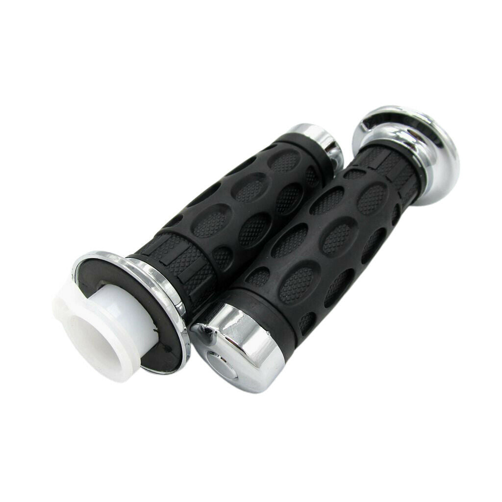 Rubber Road Race Motorcycle Handlebar Grip Soft Black 7/8" Grips Pairs