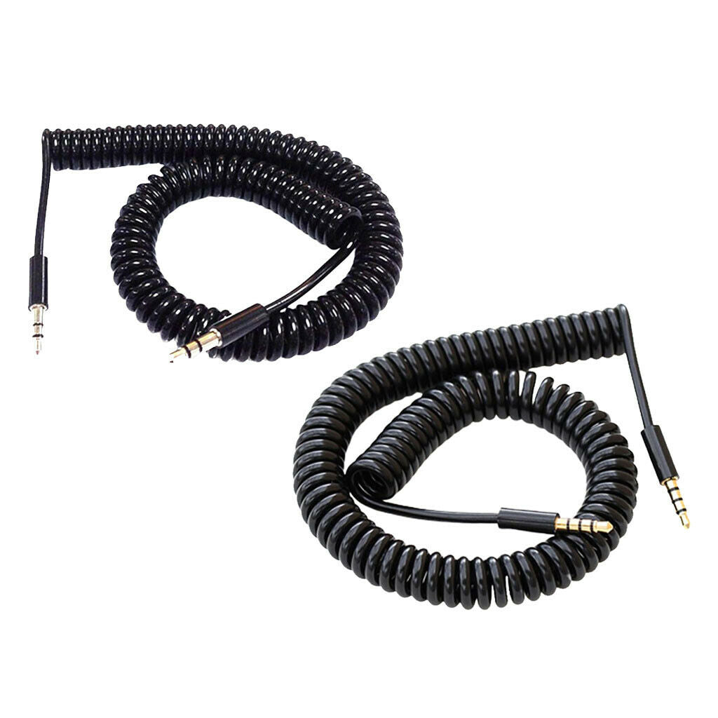 1 Pieces 3.5mm Male to Male Spring Cable Retractable Cables Nickel-plated