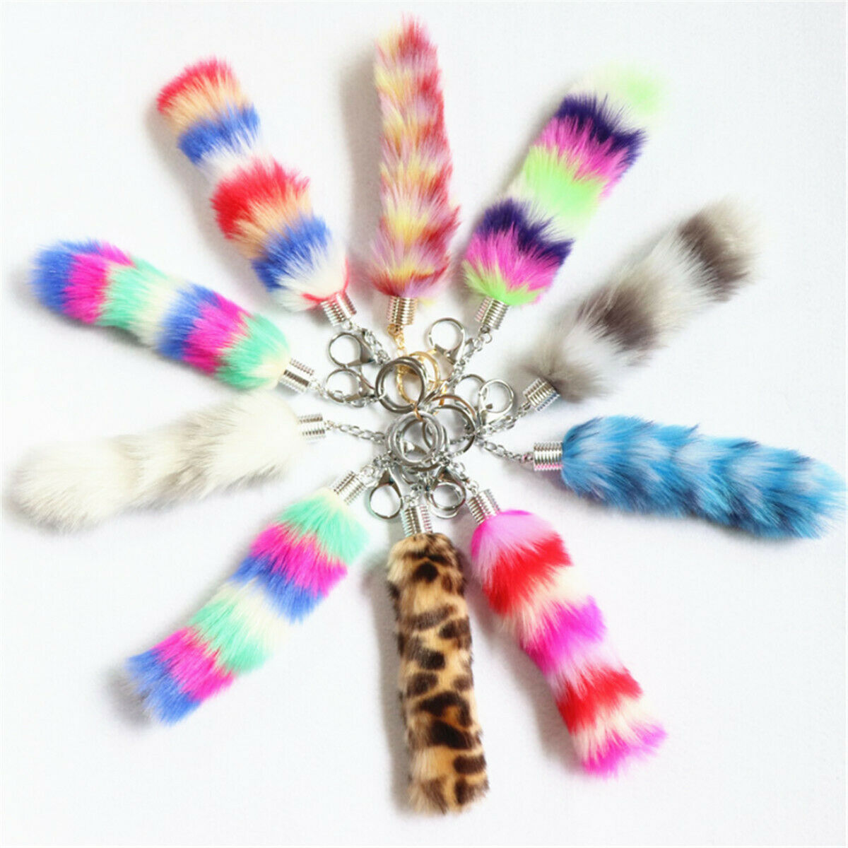 Funny Charm Faux Fluffy Fur Fox Tail Pendant DIY For Keychain Bag Accessories