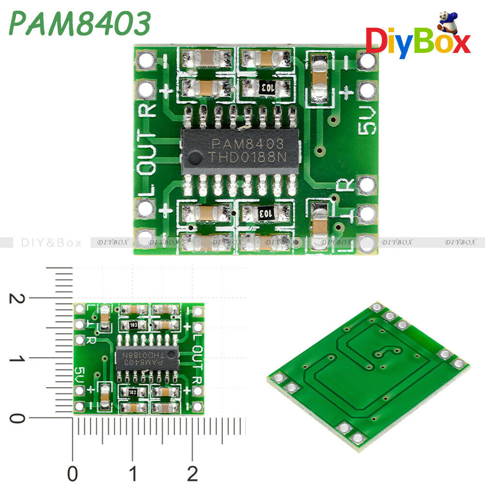 [3PCS] Mini PAM8403 Audio Module DC 5V Amplifier Board Class D 2*3W USB Power
