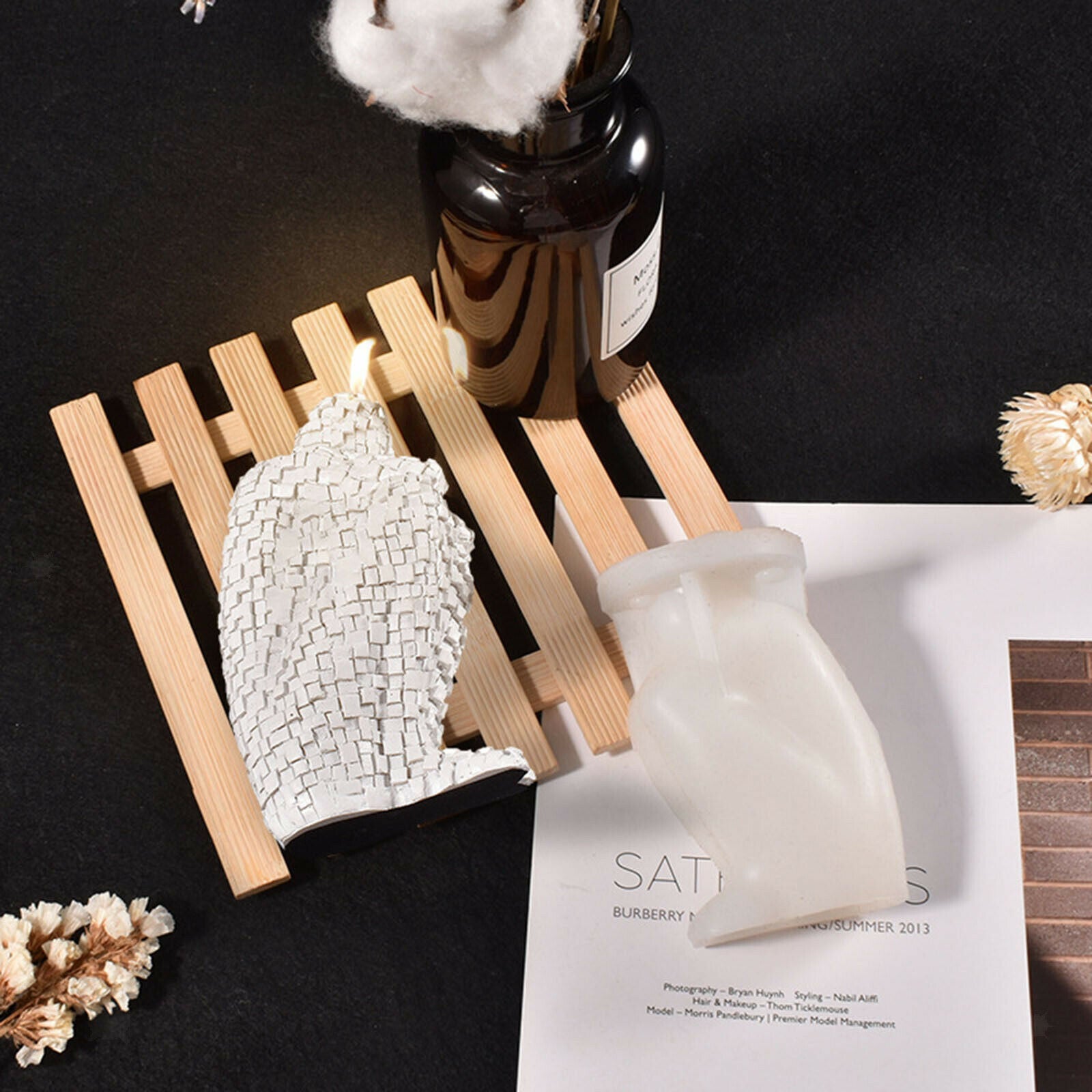 Candle Making Molds Thinker Human Mosaic Wax Soap Mold for DIY Decoration