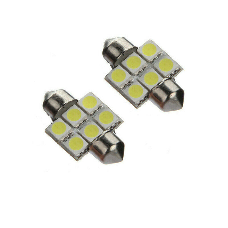 4x White LED Interior Map Dome Trunk Lights 31mm DE3175 DE3022 Festoon Bulbs