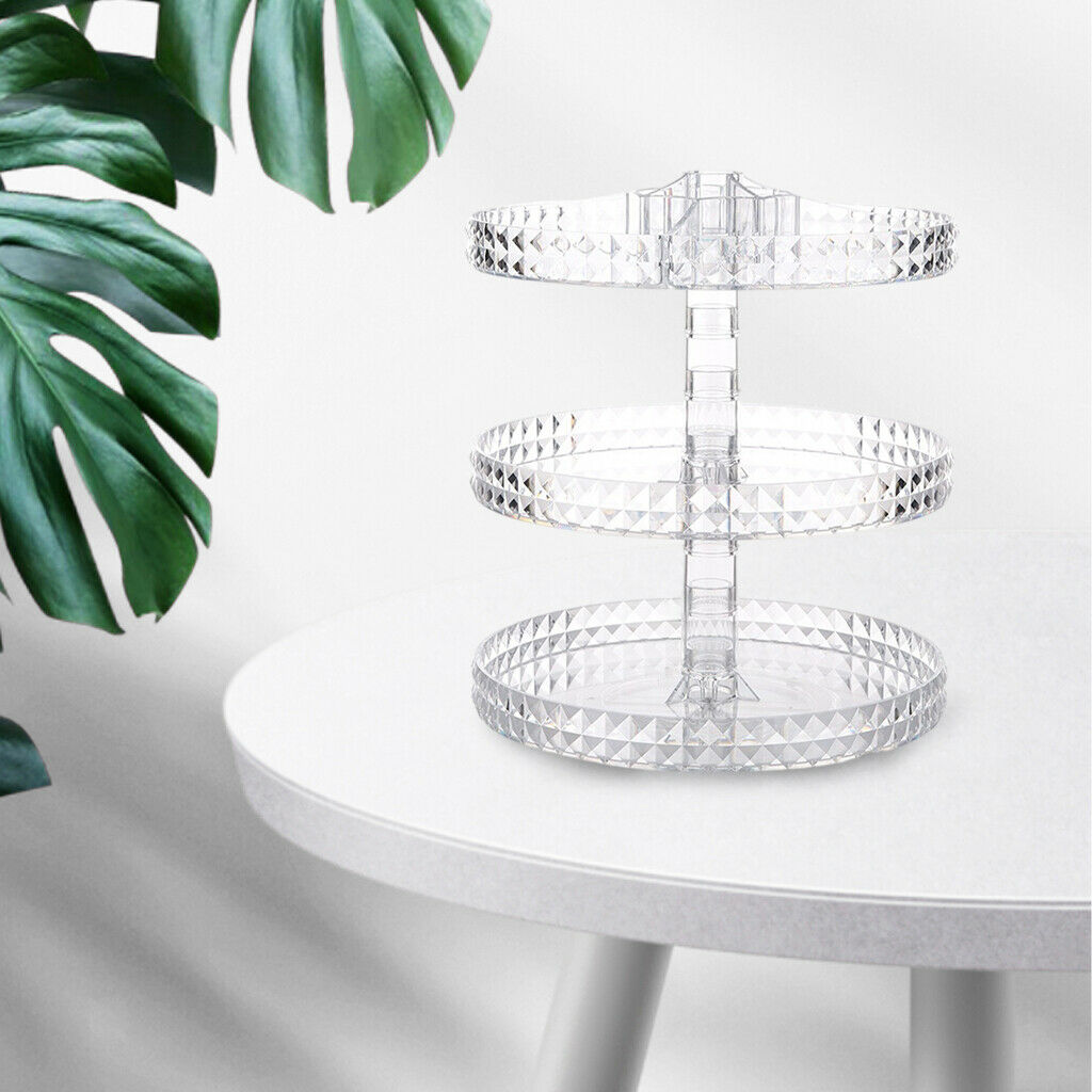Makeup Organizer Transparent 3-Tier for Bathroom Dressing Tables Cosmetics
