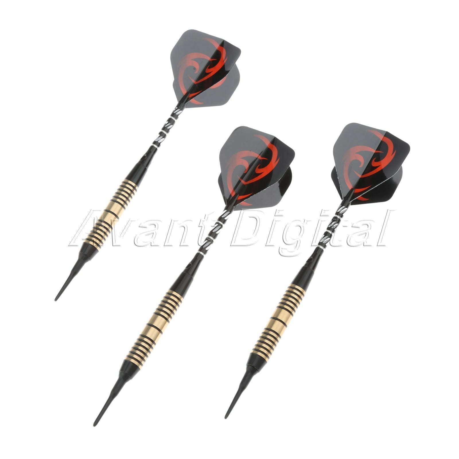 3 Pcs Of Plastic Soft Tip Darts Brass Barrel 18 Grams For Electronic Dartboard
