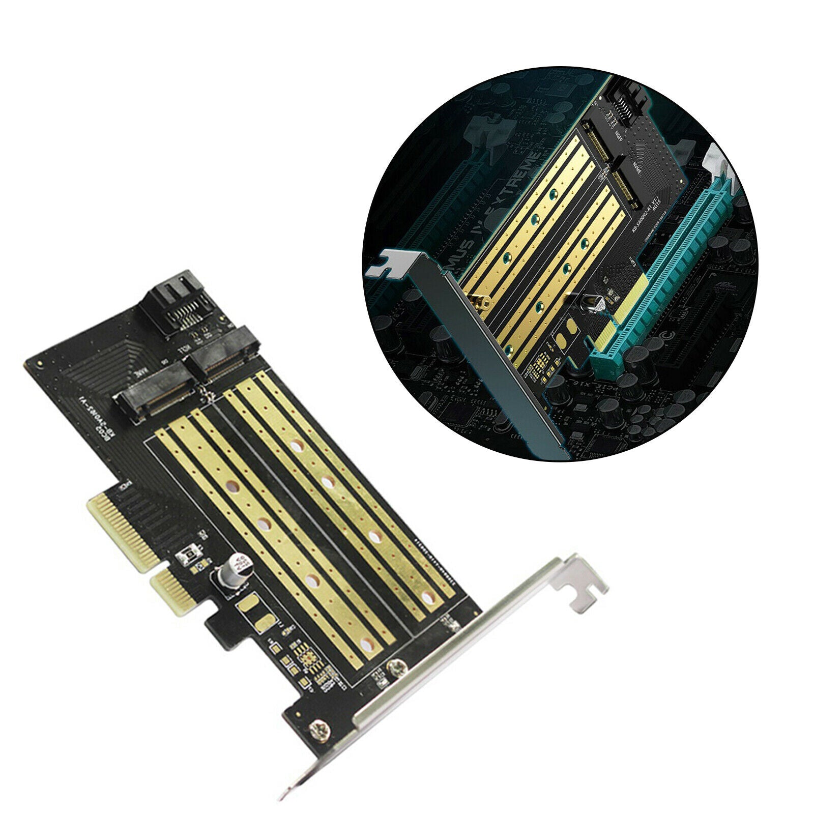 Metal PCIE to M2/M.2 Adapter SSD (M Key) 2280 2260 2230 for NVMe or SATA SSD