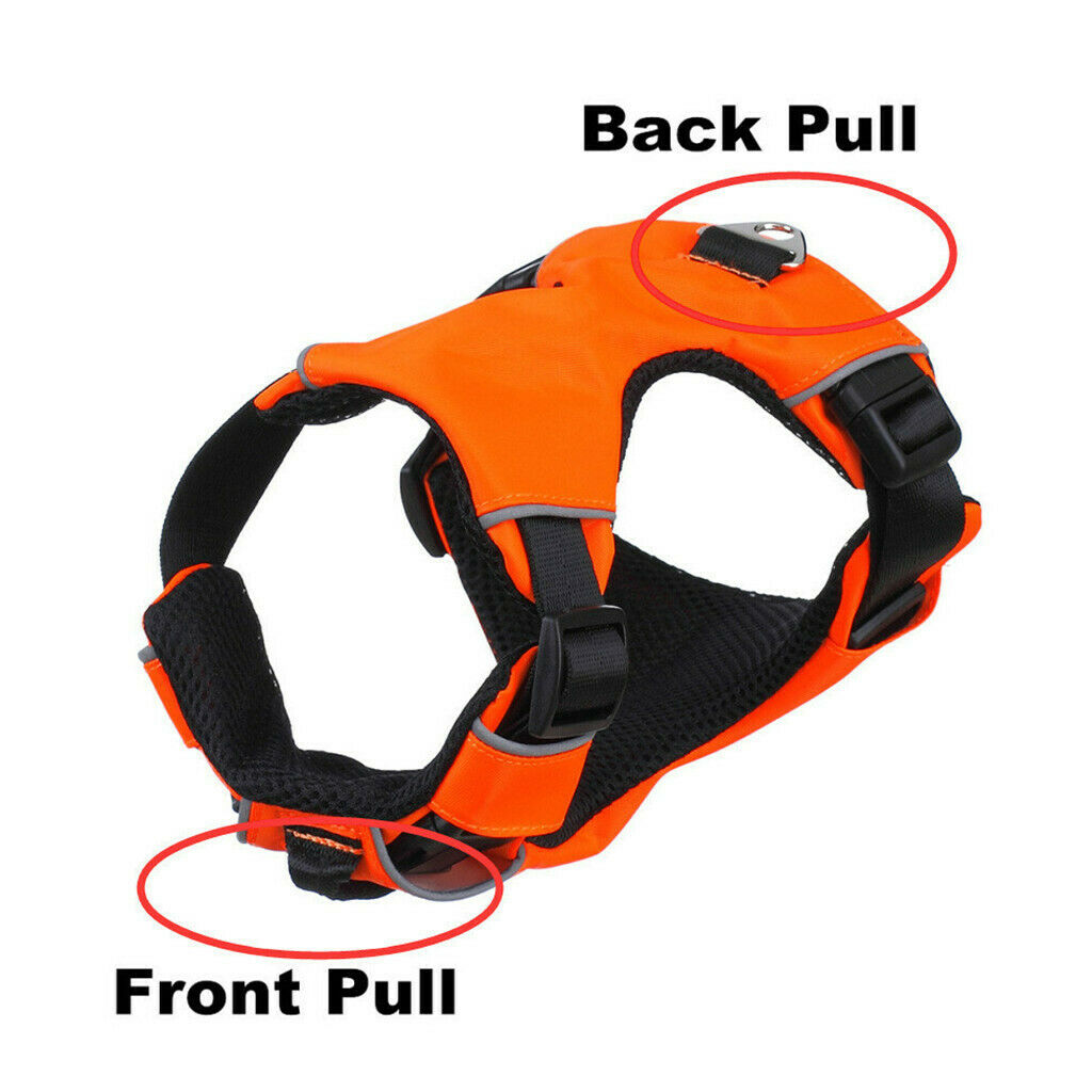 Dog Harness Soft Pad Vest Chest Strap Pet Training Walking Collar S Orange