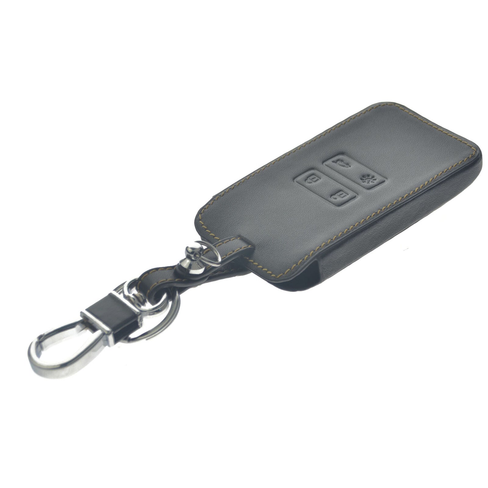 4BTN Leather Car Key Cover Case Holder Keychain for Renault Koleos Kadjar Scenic