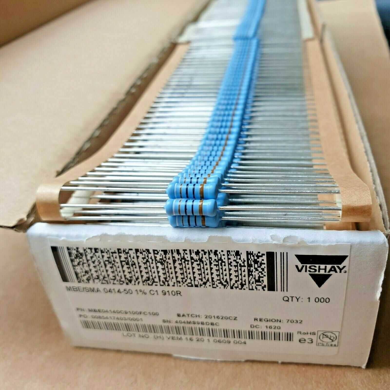 25x NEW VISHAY SMA0414 1W 910R 1% 50ppm HI END TUBE AMP RESISTORS FOR AUDIO !