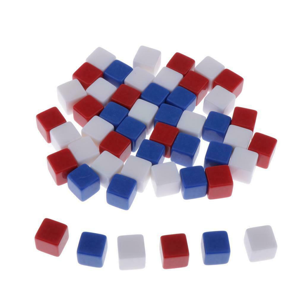 16mm Acrylic Blank Mixed Dice Cubes - D6 Dice for Board Games, DIY, Fun and