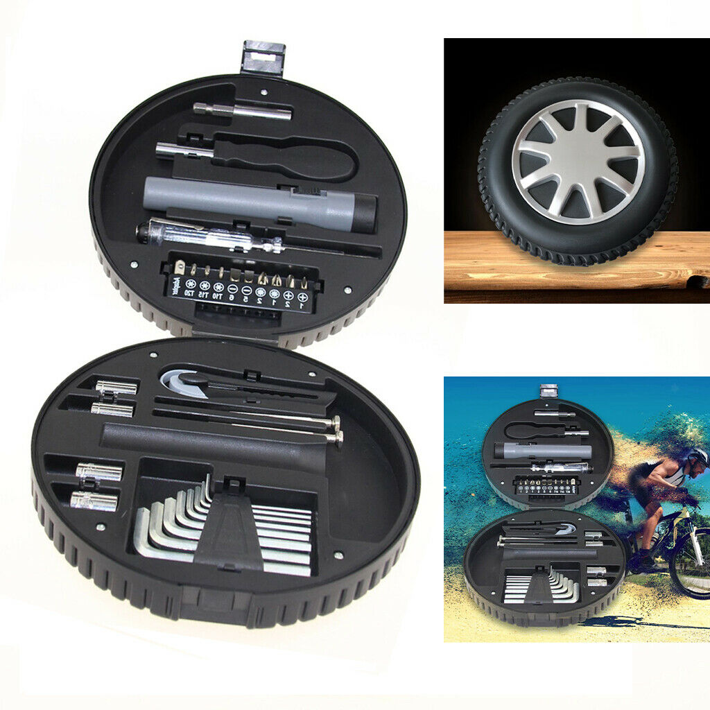 29 Pieces General Home Repair Flashlight Hand Tools Kit with Storage Case