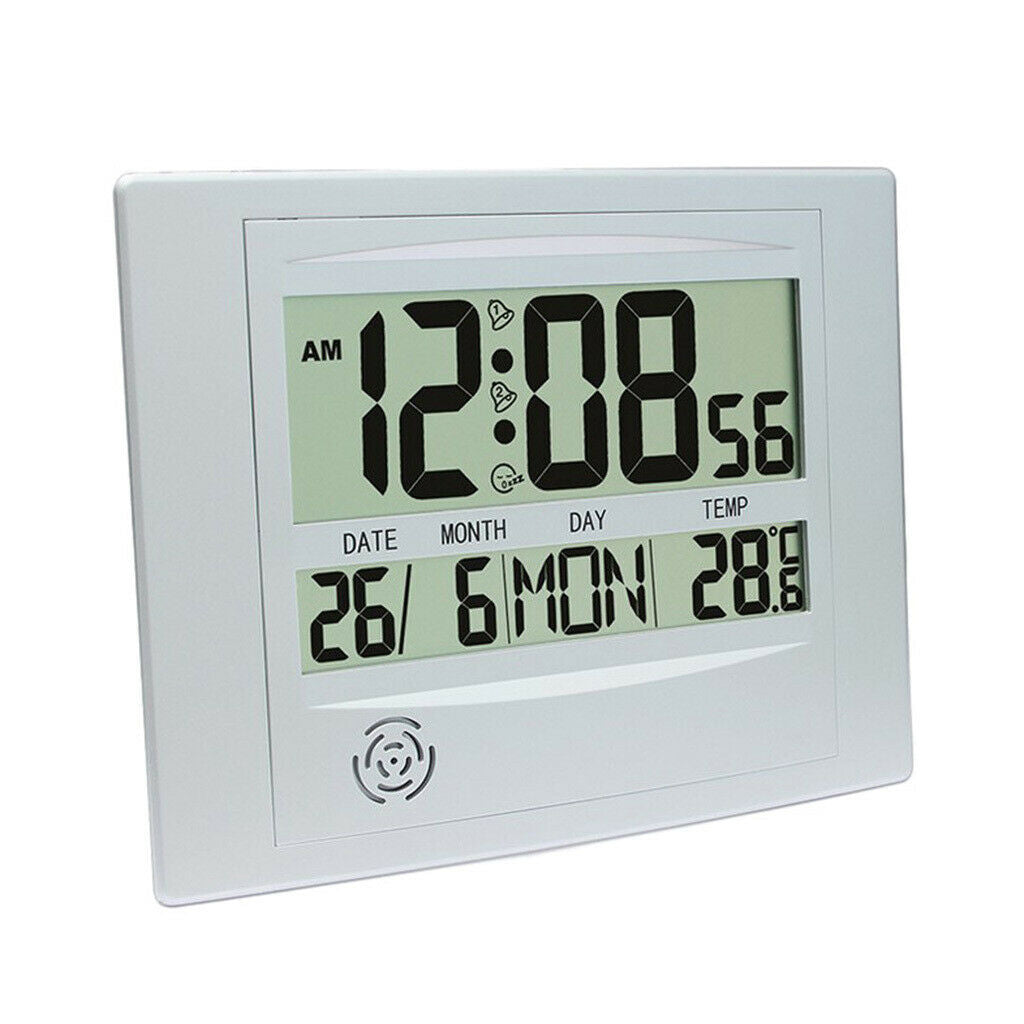 Multifunctional Digital Calendar Alarm Clock Large Day and Month Display