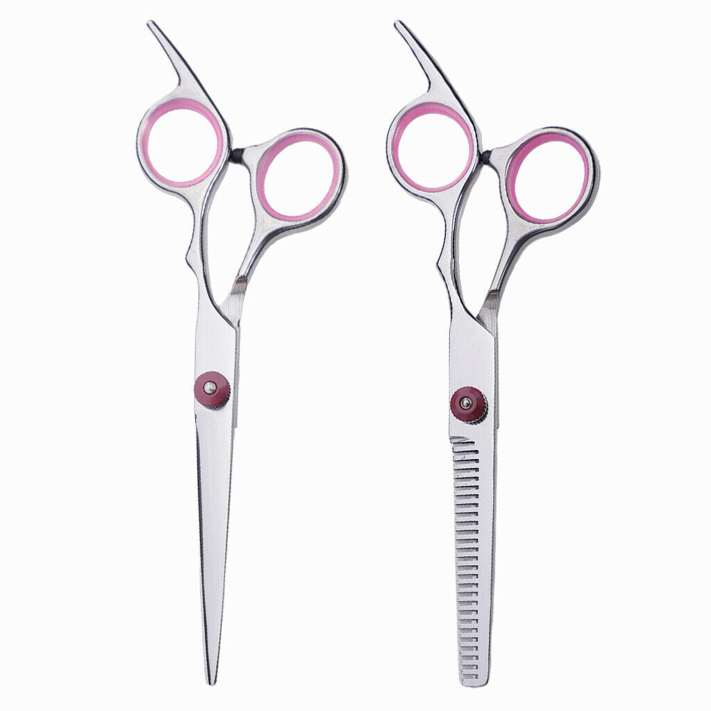 2PCS PROFESSIONAL BARBER HAIRDRESSING SCISSORS THINNING HAIR CUTTING SHEARS SET