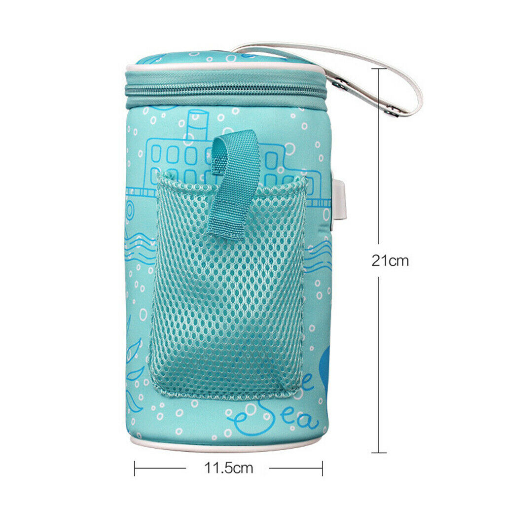 Portable Mummy Feeding Bottle Warmer USB Heating Baby Bottle Bag Pouch