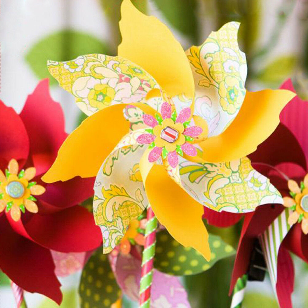 Windmill Flower Spinner Metal Cut Dies Diy Pinwheel Party Decor Paper Craft Qx