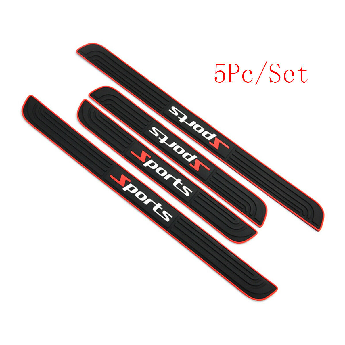 5Pcs Door Scratch-Resistant Sill Cover Nade Black Rubber For Easy Installation