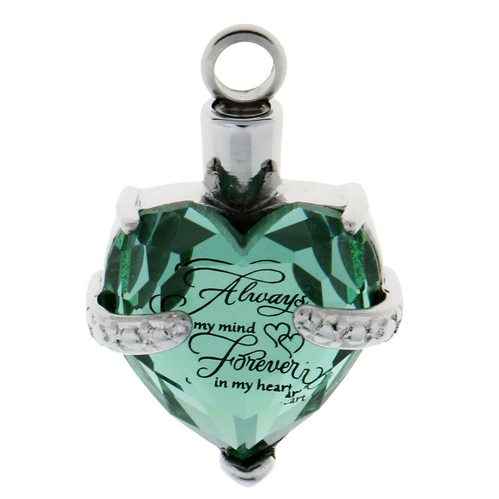 Crytsal Cremation Jewelry Heart Pendant Keepsake Memorial Urn for Ash Holder