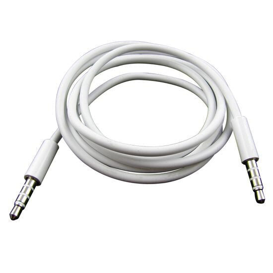 1M Aux Cable Stereo Audio 3.5mm Input Cord 4 Pole Male to Male white