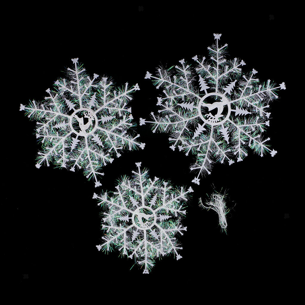 3pcs Xmas Snowflakes Pendants Christmas Tree Hanging Ornaments Party Supplies
