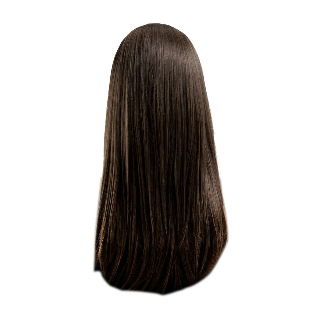 Women Long Straight Middle Part Wig Natural Synthetic Hair Heat Resistant