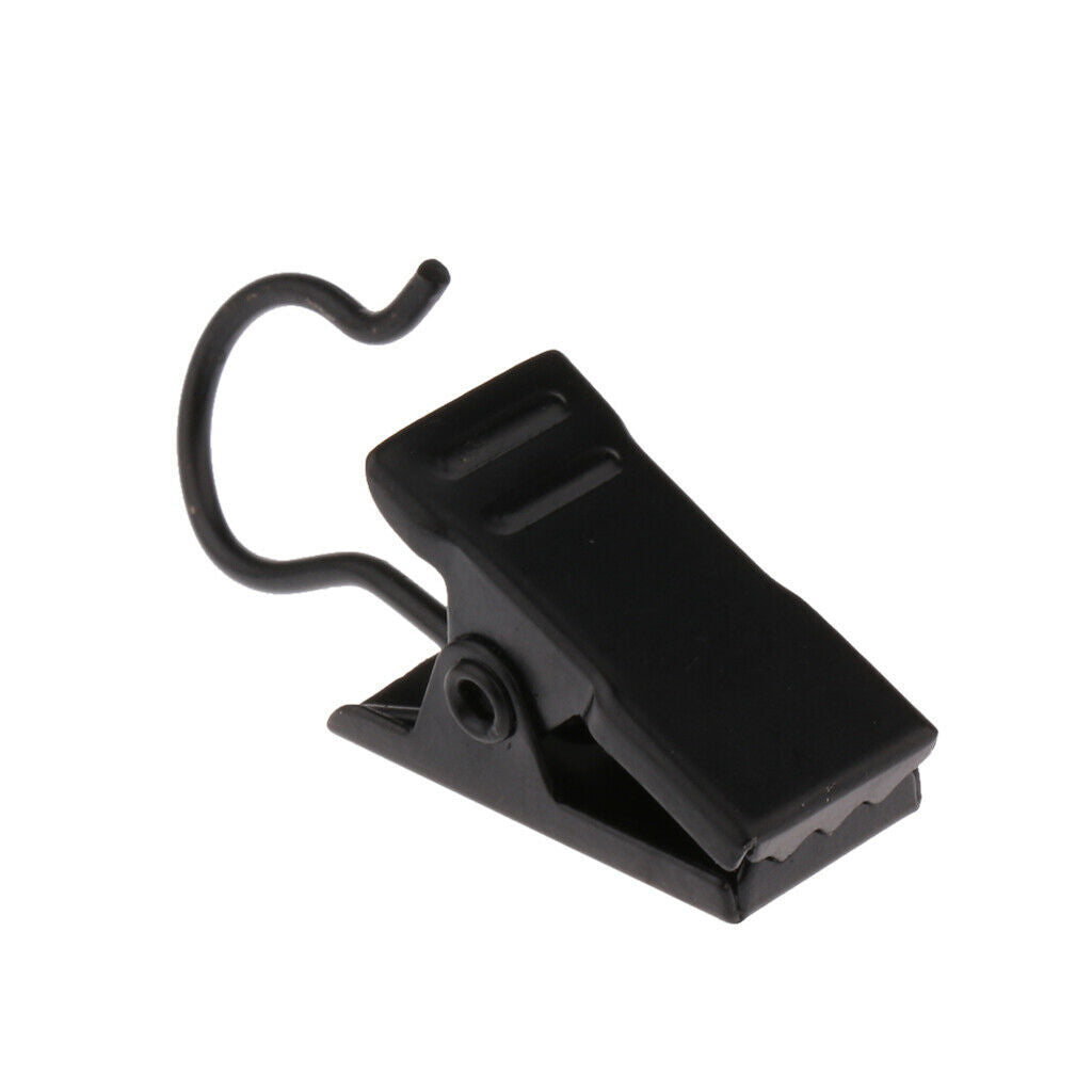 10Pcs Heavy Duty Curtain Clips with Hook Spring Clamps Hanger Clips Glider Black