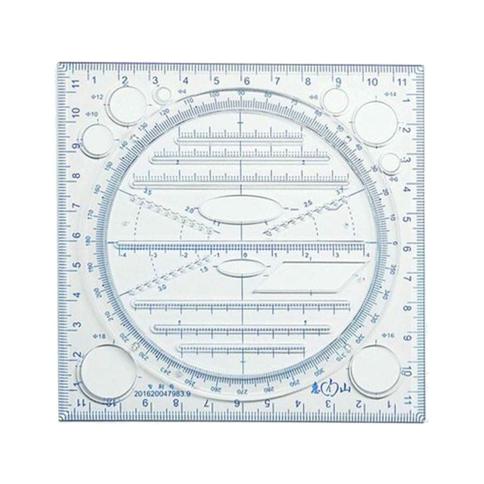 Geometric Multifunctional Drawing Board Ruler Template Stencil