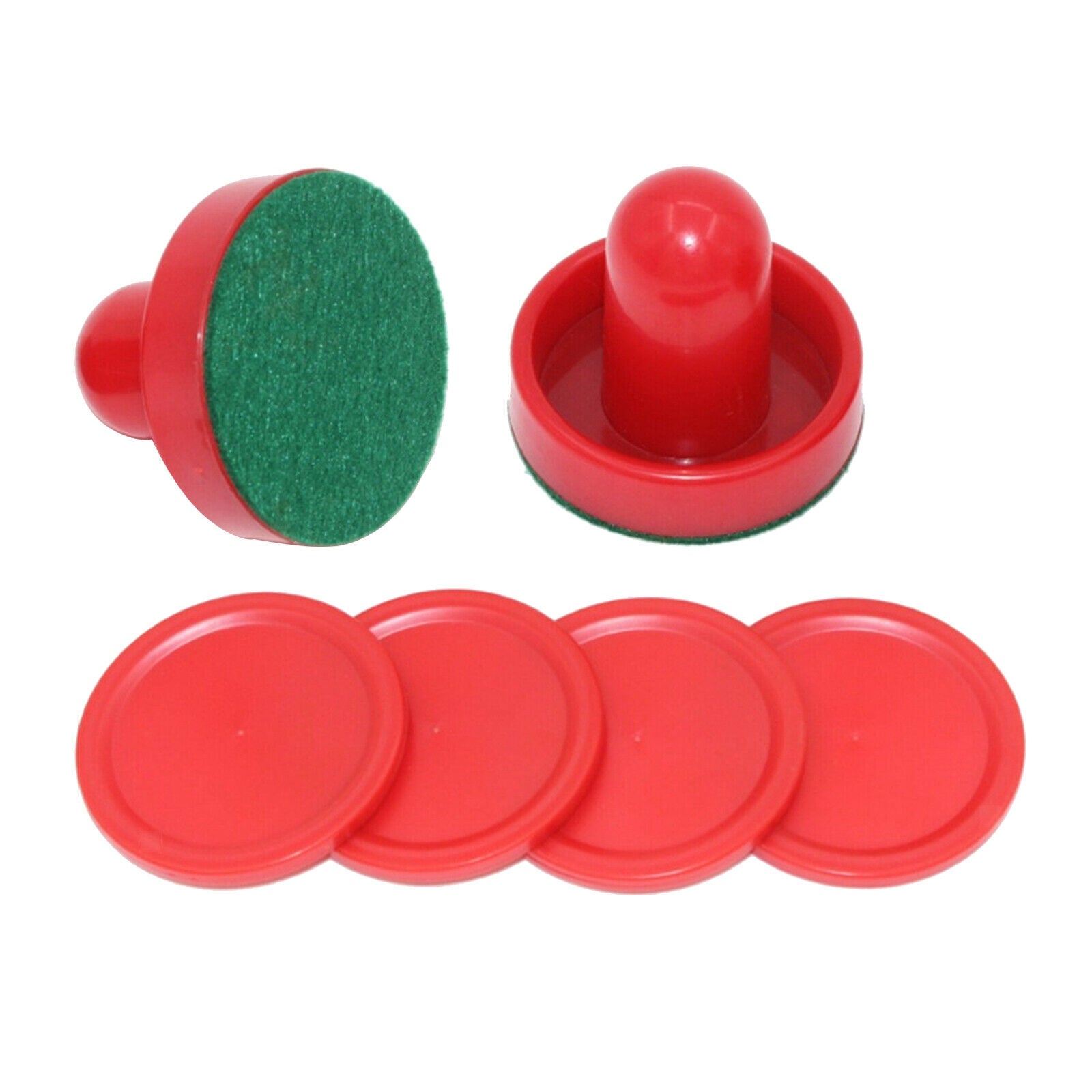 2PCS Air Hockey Pushers and 4PCS Pucks Family Game for Game Tables Red